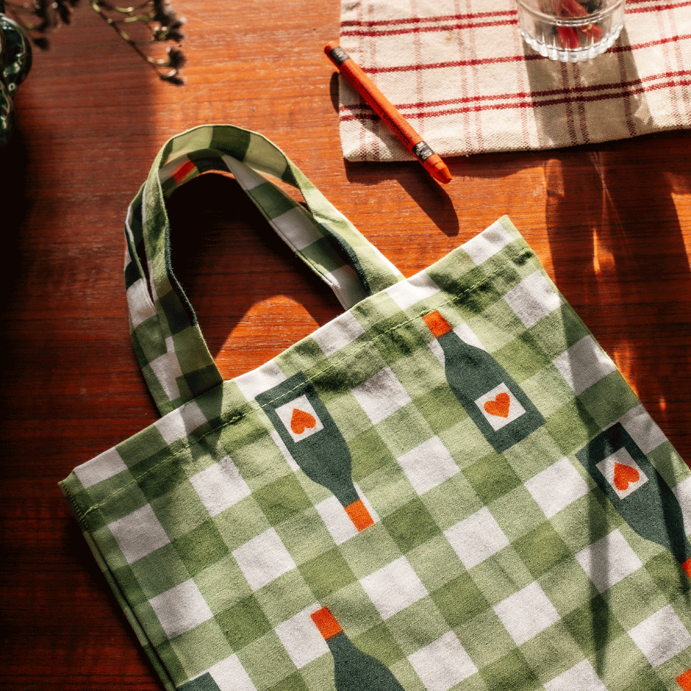 Mini green Vichy bag