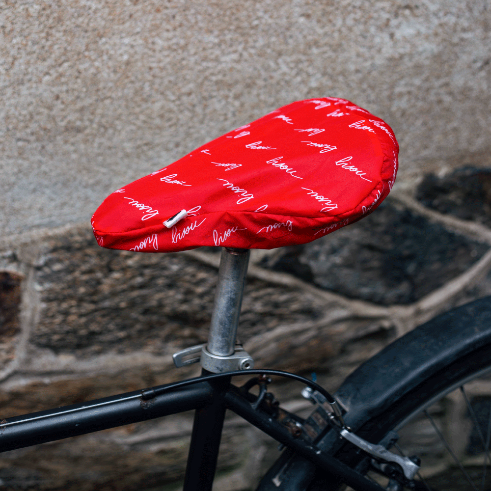 Housse de selle de vélo rouge