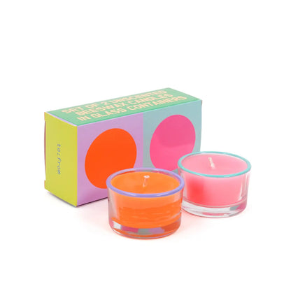 Duo mini orange and pink candles