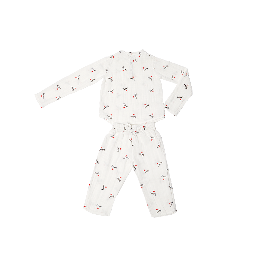 Pyjama enfant Bisou en gaze de coton
