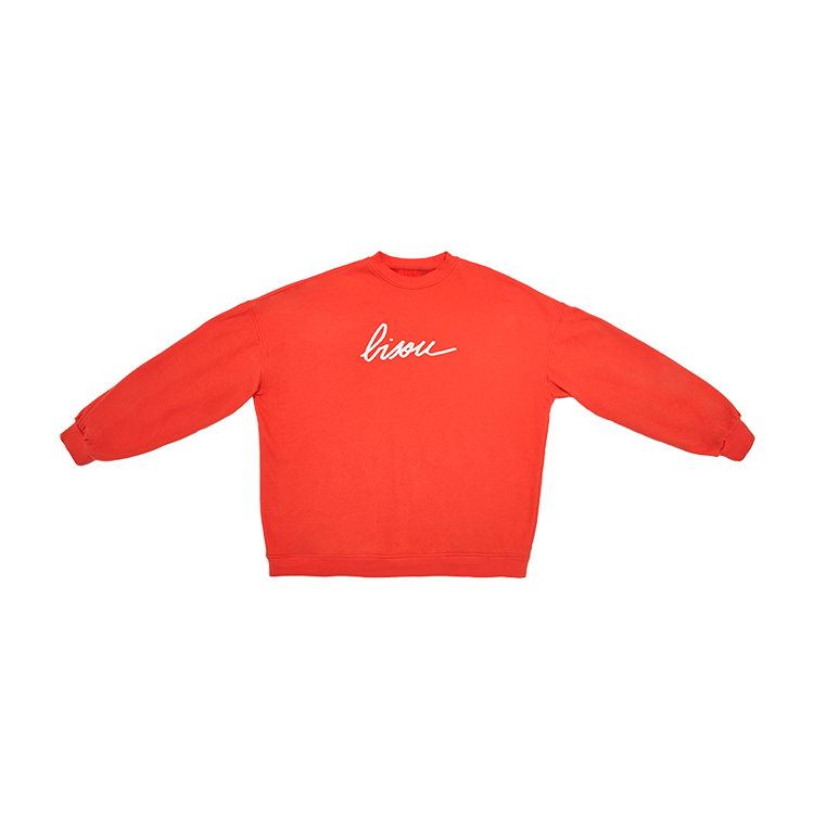 Red oversized Bisou sweatshirt