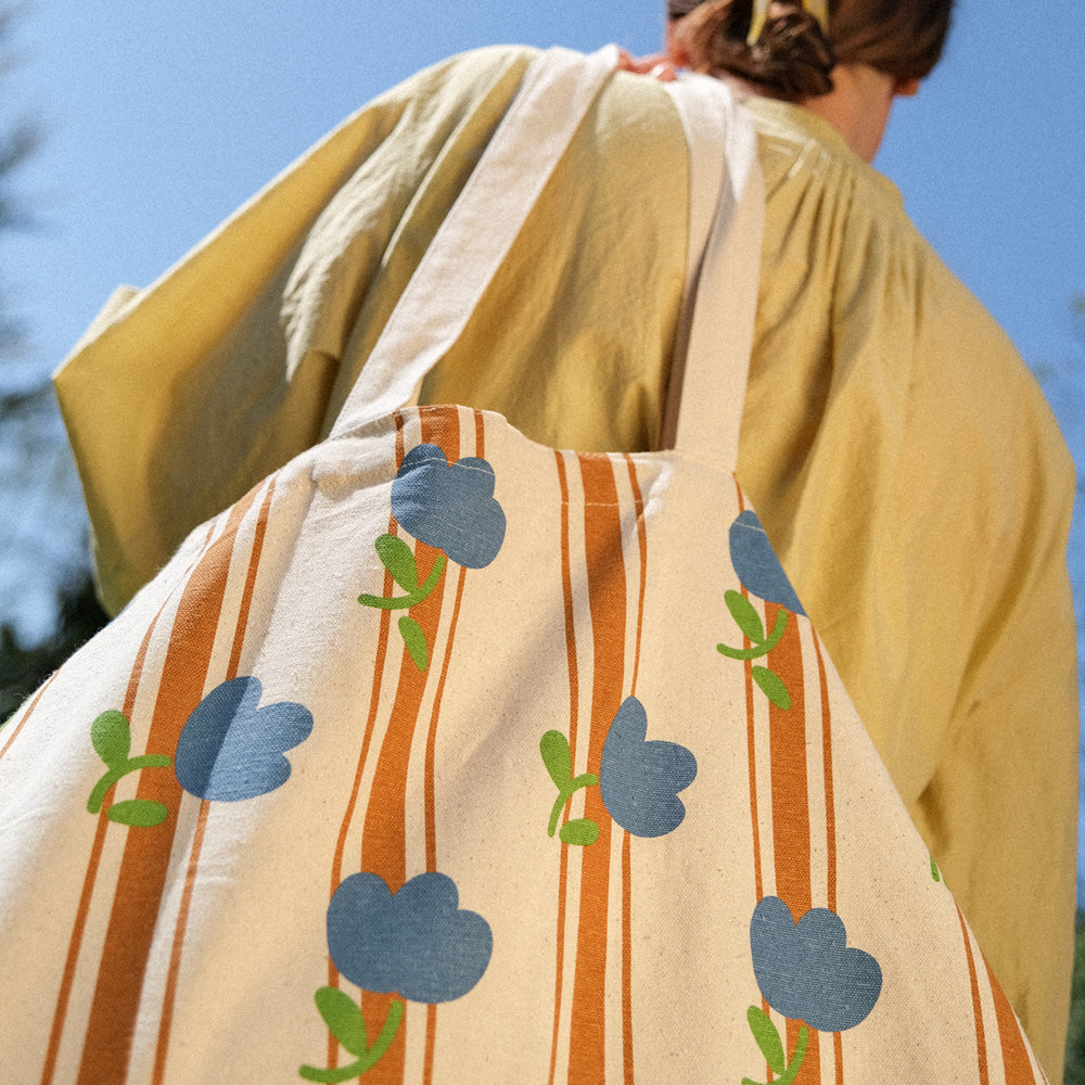 Cabas tulipes bleues