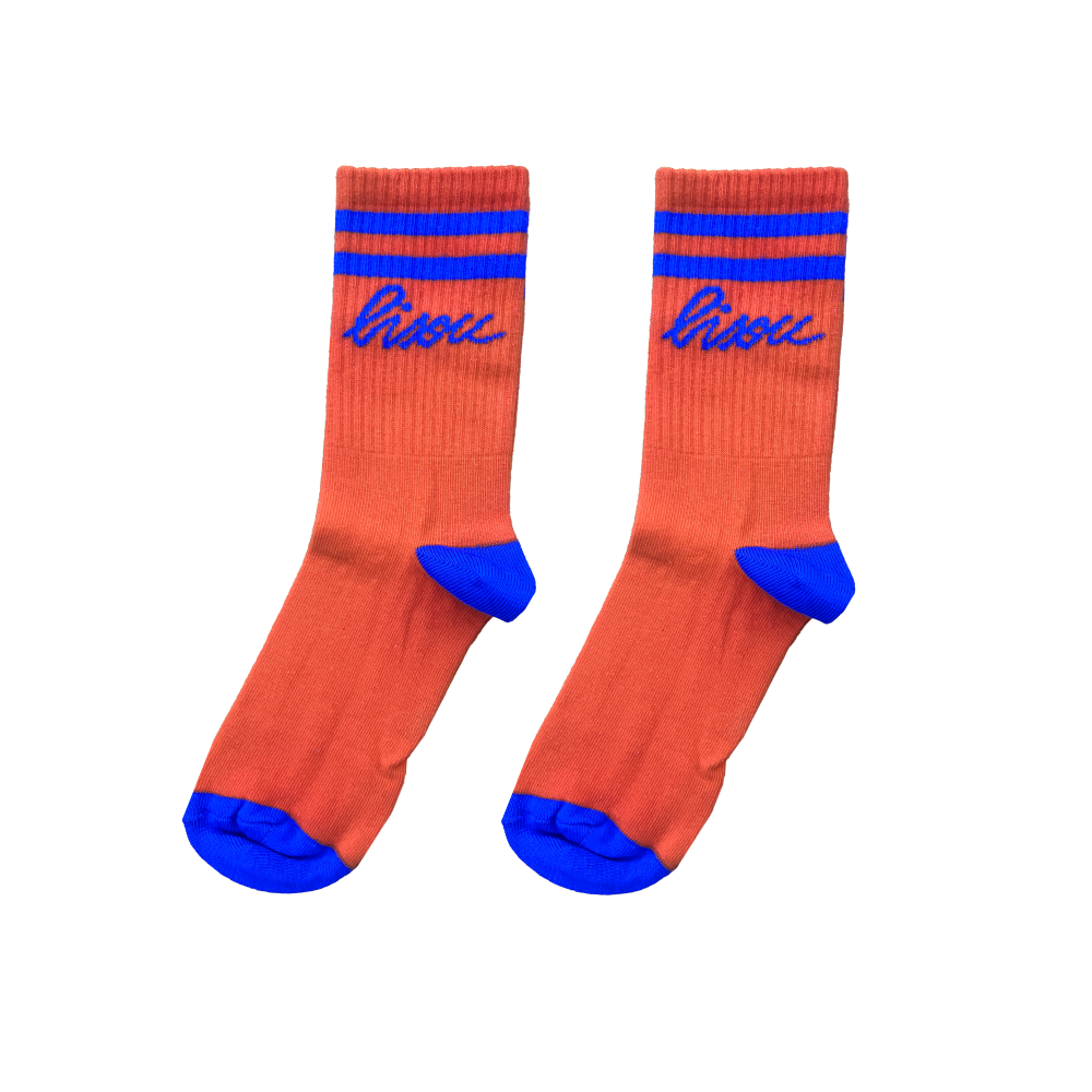 Chaussettes orange Bisou