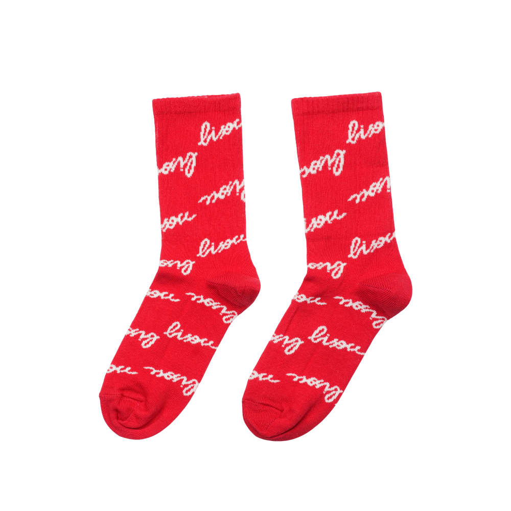 Red allover socks