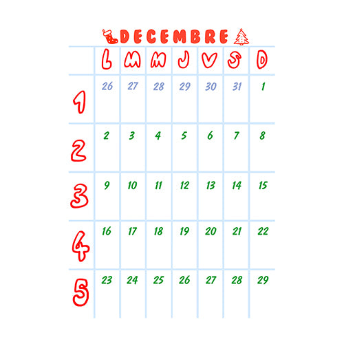 Le planning de décembre