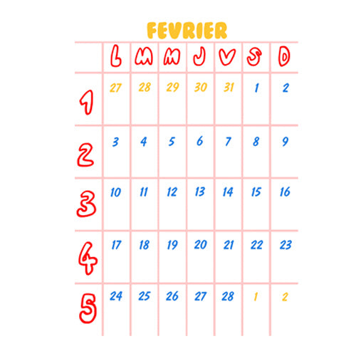 Le planning de février