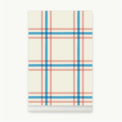 Papier peint Tartan bleu