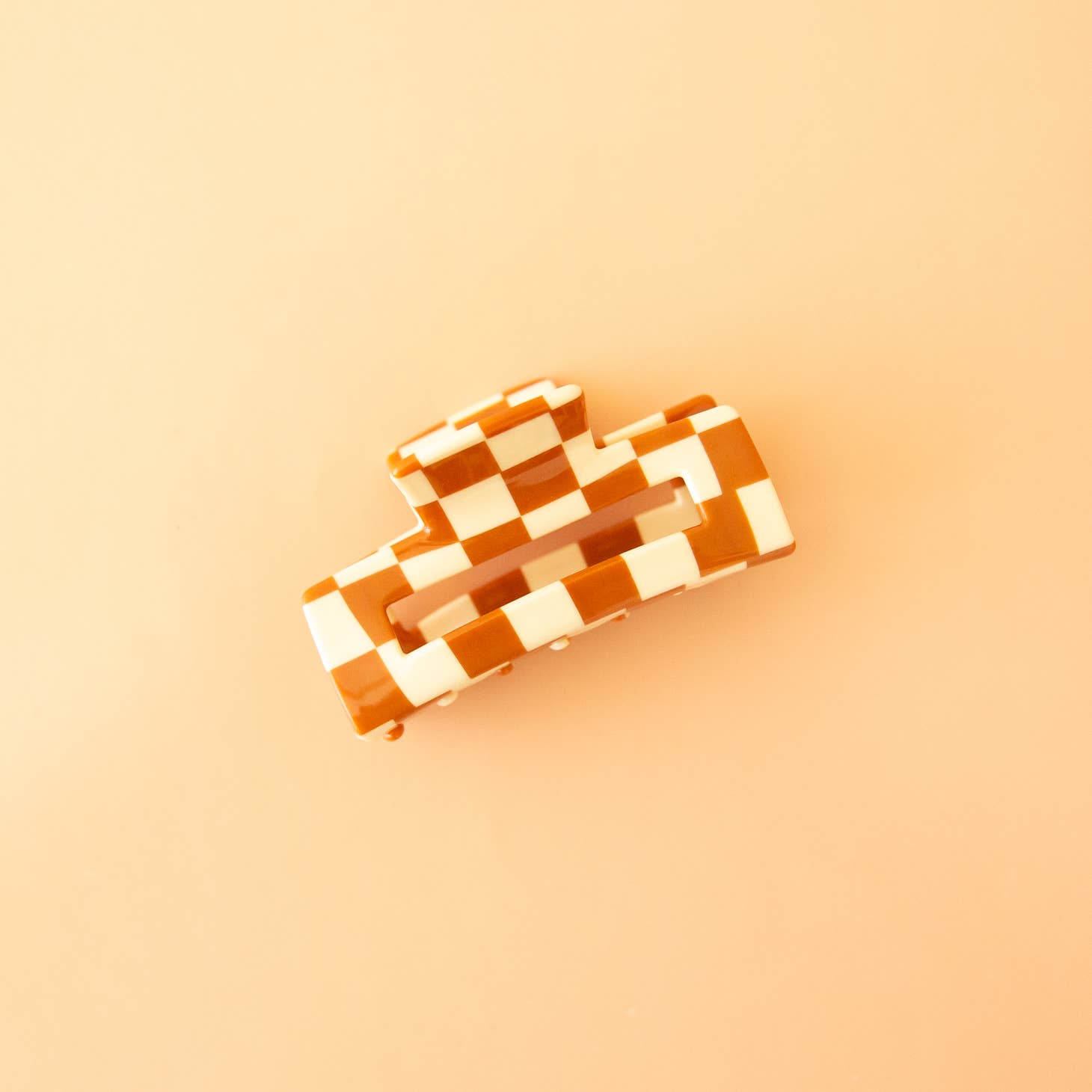 Pince à cheveux damier marron