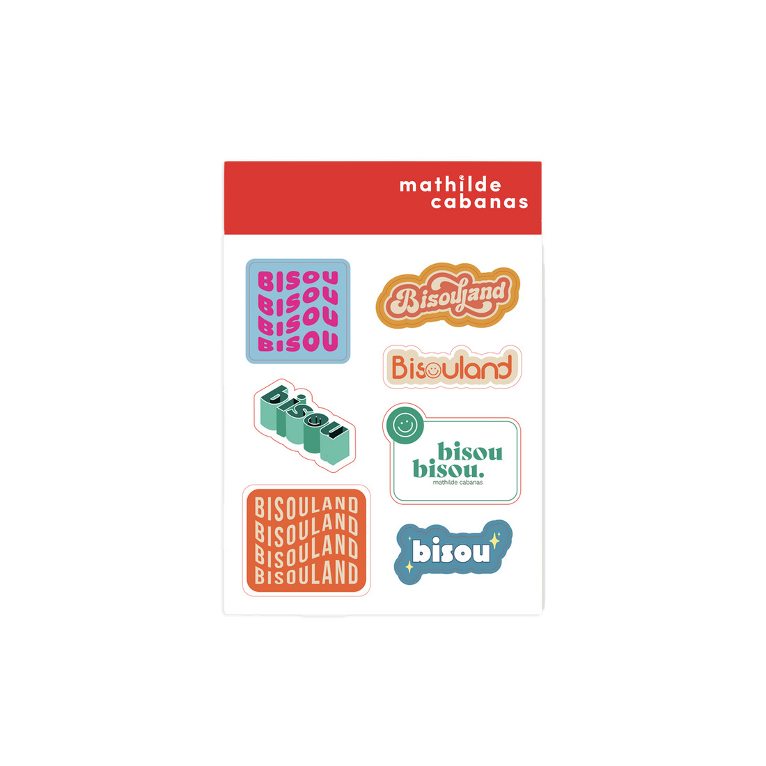 Bisou multi-sticker sheet