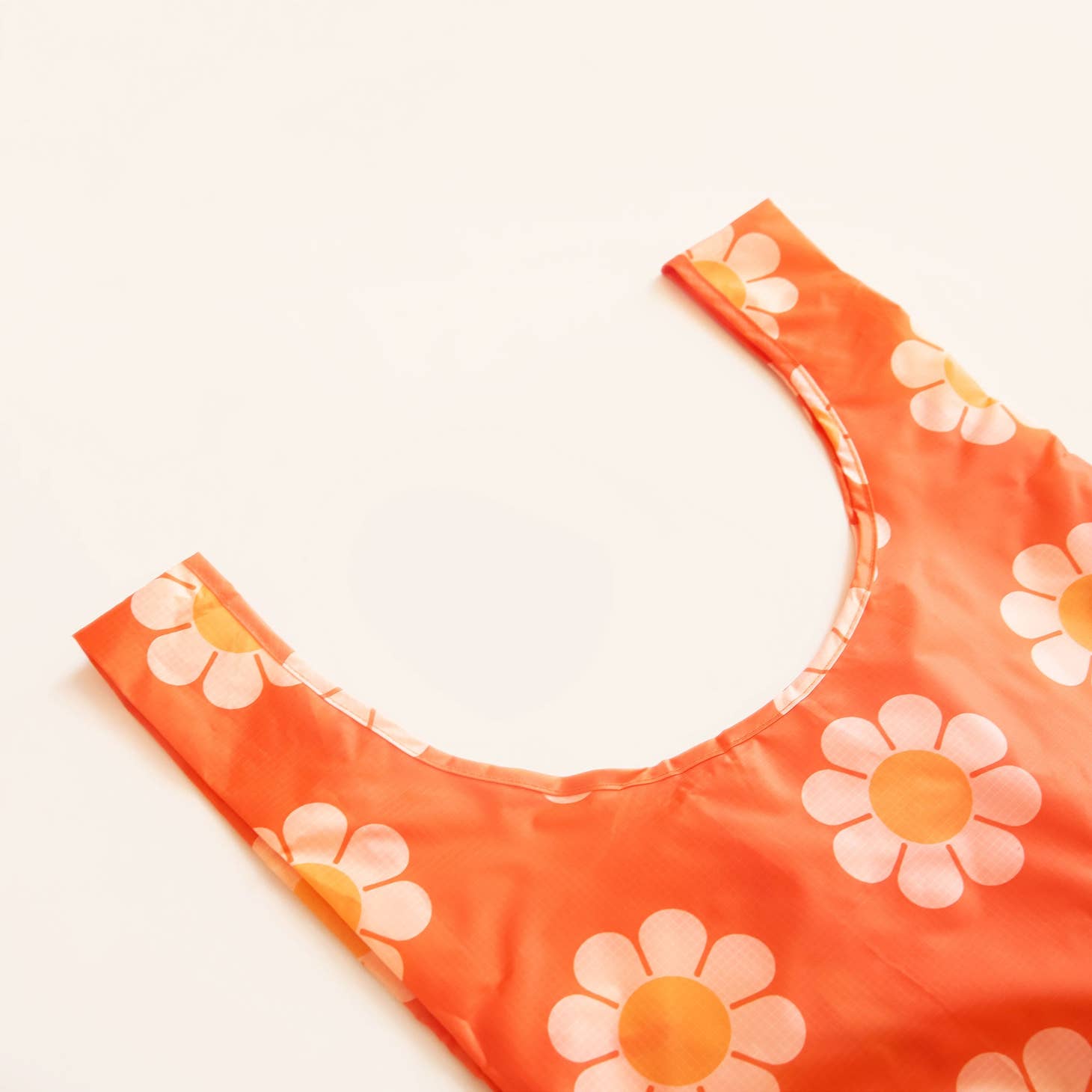 Dark orange flower shopping bag