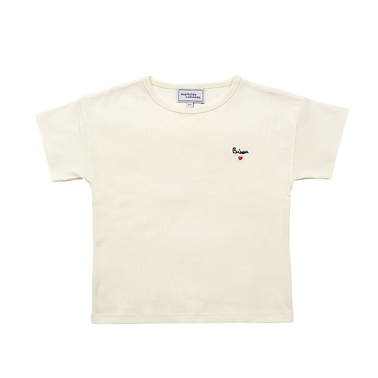Embroidered Bisou t-shirt for kids