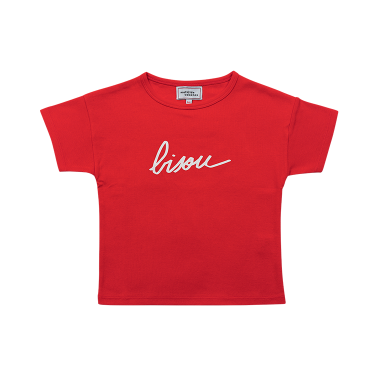 Red Bisou T-shirt for kids