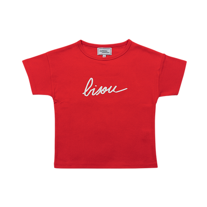 T-shirt Bisou rouge enfant