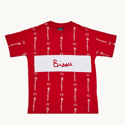 Tee-shirt rouge Bisou MC x Champion
