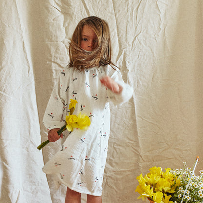 Chemise de nuit enfant Bisou en gaze de coton