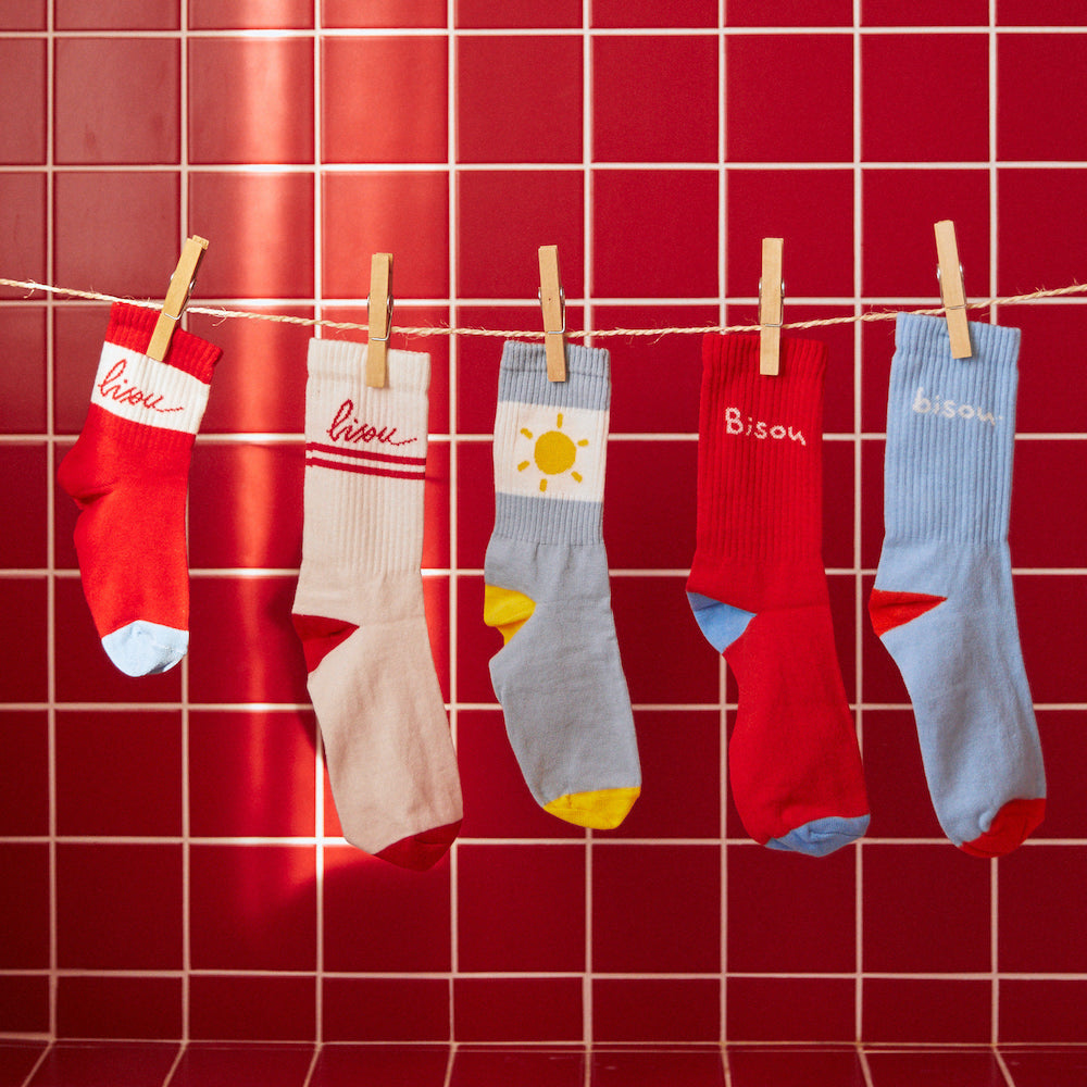 Chaussettes à motifs Crevette rose - Coucou Suzette Chaussettes à motifs Crevette rose - Coucou Suzette