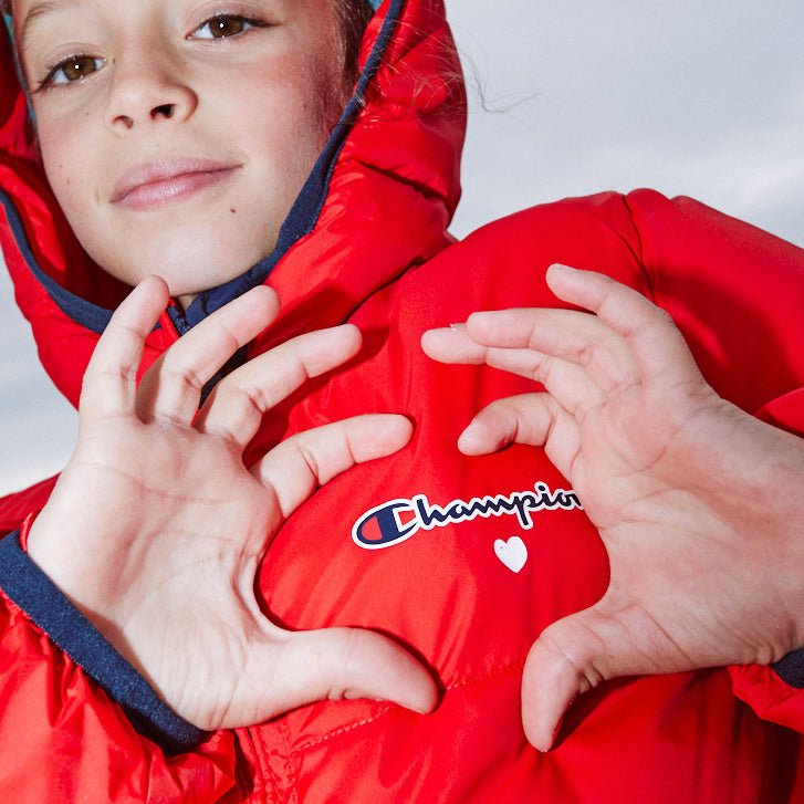 Champion red 2024 bubble jacket