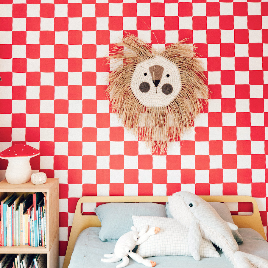 Checkerboard wallpaper Bonjour Georges x Mathilde Cabanas